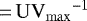 $\,{=}\,\mathrm{UV_{max}}^{-1}$
