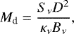 \begin{equation*}M_{\textrm{d}} = \frac{S_{\nu} D^2}{\kappa_{\nu} B_{\nu}}, \end{equation*}