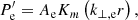 $$ \begin{aligned} P^{\prime }_{\rm e} = A_{\rm e} K_{m}\left( k_{\perp ,\mathrm e} r \right), \end{aligned} $$