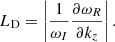 $$ \begin{aligned} L_{\rm D} = \left| \frac{1}{\omega _{I}} \frac{\partial \omega _{R}}{\partial k_{z}} \right|. \end{aligned} $$