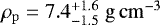 $\rho_{\mathrm{p}} = 7.4_{-1.5}^{&#x002B;1.6}\;\mathrm{g\,cm^{-3}}$
