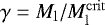 $\gamma = M_{\mathrm{l}}/M_{\mathrm{l}}^{\mathrm{crit}}$
