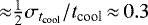 ${\approx}\frac{1}{2}\sigma_{{t_{\textrm{cool}}}}/{t_{\textrm{cool}}}\,{\approx}\, 0.3$