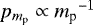 $p_{{m_{\textrm{p}}}} \propto {m_{\textrm{p}}}^{-1}$