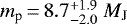 ${m_{\textrm{p}}}\,{=}\,8.7 ^{&#x002B; 1.9 }_{- 2.0 }~{M_{\textnormal{J}}}$
