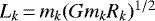 $L_k\,{=}\,m_k(Gm_kR_k)^{1/2}$