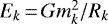 $E_k\,{=}\,Gm_k^2/R_k$