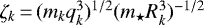 $\zeta_k\,{=}\,(m_k q_k^3)^{1/2}({m_{\star}} R_k^3)^{-1/2}$
