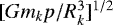 $[G m_kp/R_k^3]^{1/2}$