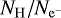 $N_{\mathrm{H}}/N_{\mathrm{e}^{-}}\!$