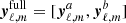 $ \boldsymbol{y}_{\ell,m}^{\mathrm{full}}= [\boldsymbol{y}_{\ell,m}^{a},\boldsymbol{y}_{\ell,m}^{b}] $