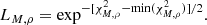 $$ \begin{aligned} L_{M,\rho }=\exp ^{-[\chi _{M,\rho }^2-\mathrm{min} (\chi ^2_{M,\rho })]/2}. \end{aligned} $$