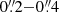 $ 0{{\overset{\prime\prime}{.}}}2{-}0{{\overset{\prime\prime}{.}}}4 $