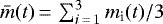 $ {\bar m} (t) \,{=}\,\sum_{i\,{=}\,1}^{3} m_{\textrm{i}}(t)/3$