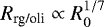 $R_{\textrm{rg/oli}} \propto R_0^{1/7}$
