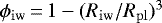 $\phi_{\mathrm{iw}}\,{=}\,1-(R_{\mathrm{iw}}/R_{\mathrm{pl}})^3$