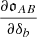 $ \frac{\partial \mathfrak{o}_{AB}}{\partial\delta_b} $