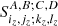 $ S^{A,B;C,D}_{i_z,j_z;k_z,l_z} $
