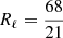 $ R_\ell = \frac{68}{21} $