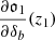 $ \frac{\partial \mathfrak{o}_1}{\partial\delta_b}(z_1) $