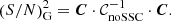 $$ \begin{aligned} \left(S/N\right)^2_{\mathrm{G} } = {\boldsymbol{C}} \cdot \mathcal{C} _{\mathrm{noSSC} }^{-1} \cdot {\boldsymbol{C}}. \end{aligned} $$