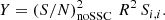 $$ \begin{aligned} Y=\left(S/N\right)^2_{\mathrm{noSSC} } \, R^2 \, S_{i,i}. \end{aligned} $$