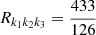 $ R_{k_1 k_2 k_3} = \frac{433}{126} $