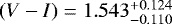 $(V-I) = 1.543^{&#x002B;0.124}_{-0.110}$