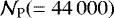 ${\cal N}_{\textrm{P}} (= 44\,000)$