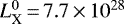 $L^{0}_{\textrm{X}}\,{=}\,7.7\,{\times}\,10^{28}$