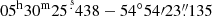 $ {\mathrm{05^{h}30^{m}25^{{{\overset{\text{ s}}{.}}}}438 -54^\circ54{\prime}23{{\overset{\prime\prime}{.}}}135}} $