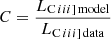 $$ \begin{aligned} C=\frac{L_{\mathrm{C}\,iii ]\,\mathrm{model}}}{L_{\mathrm{C}\,iii ]\,\mathrm{data}}} \end{aligned} $$