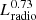 $ L_{\mathrm{radio}}^{0.73} $