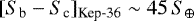 $[S_{\textrm{b}}-S_{\textrm{c}}]_{\textrm{Kep-36}}\sim 45\, S_{\oplus}$