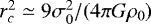 $r^2_{\textit{c}}\simeq 9\sigma_{0}^2/(4\pi G\rho_{0})$