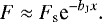 \begin{equation*} F \approx F_{\textrm{s}} {\textrm{e}}^{- b_{\textrm{J}} x}. \vspace*{-1pt}\end{equation*}