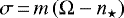 $\sigma\,{=}\,m \left(\Omega - n_{\star} \right)$