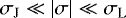 $\sigma_{\textrm{J}} \ll {\left| {\sigma}\right|} \ll \sigma_{\textrm{L}} $