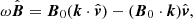 $$ \begin{aligned} \omega \hat{{\boldsymbol{B}}}&= {\boldsymbol{B}}_0({\boldsymbol{k}} \cdot \hat{{\boldsymbol{v}}}) - ({\boldsymbol{B}}_0\cdot {\boldsymbol{k}})\hat{{\boldsymbol{v}}}, \end{aligned} $$