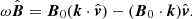 $$ \begin{aligned} \omega \hat{{\boldsymbol{B}}}&= {\boldsymbol{B}}_0({\boldsymbol{k}} \cdot \hat{{\boldsymbol{v}}}) - ({\boldsymbol{B}}_0\cdot {\boldsymbol{k}})\hat{{\boldsymbol{v}}}. \end{aligned} $$