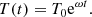 $$ \begin{aligned} T(t) = T_0 {\mathrm{e} }^{\omega t}. \end{aligned} $$