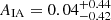$ A_{\mathrm{IA}} = 0.04^{+0.44}_{-0.42} $