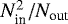 $N_{\text{in}}^2/N_{\text{out}}$