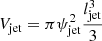 $ V_{\mathrm{jet}} = \pi \psi_{\mathrm{jet}}^2 \dfrac{l_{\mathrm{jet}}^3}{3} $