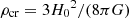 $ {\rho _{{\rm{cr}}}} = 3{H_0}^2/(8\pi G) $