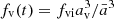 $ f_{\mathrm{v}}(t)= f_{\mathrm{vi}} a^{3}_{\mathrm{v}}/{\bar a}^3 $