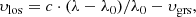 $$ \begin{aligned} {{\upsilon}_{\rm los}=c\cdot (\lambda -\lambda _0)/\lambda _0-{\upsilon}_{\rm grs}}, \end{aligned} $$