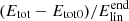 $ (E_{\mathrm{tot}}-E_{\mathrm{tot0}})/E_{\mathrm{lin}}^{\mathrm{end}} $