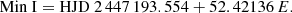 $$ \begin{aligned} \mathrm{Min~I} = \mathrm{HJD} ~2\,447\,193.554 + 52.42136\, E. \end{aligned} $$