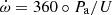 $ \dot{\omega}=360\circ P_{\mathrm{a}} / U $